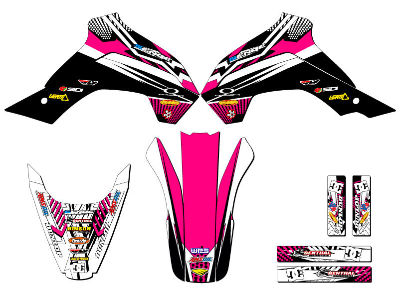 Kit de gráficos KLX 140 MAYHEM 2019-2020 Pink Senge compatible con Kawasaki - Imagen 2 de 10