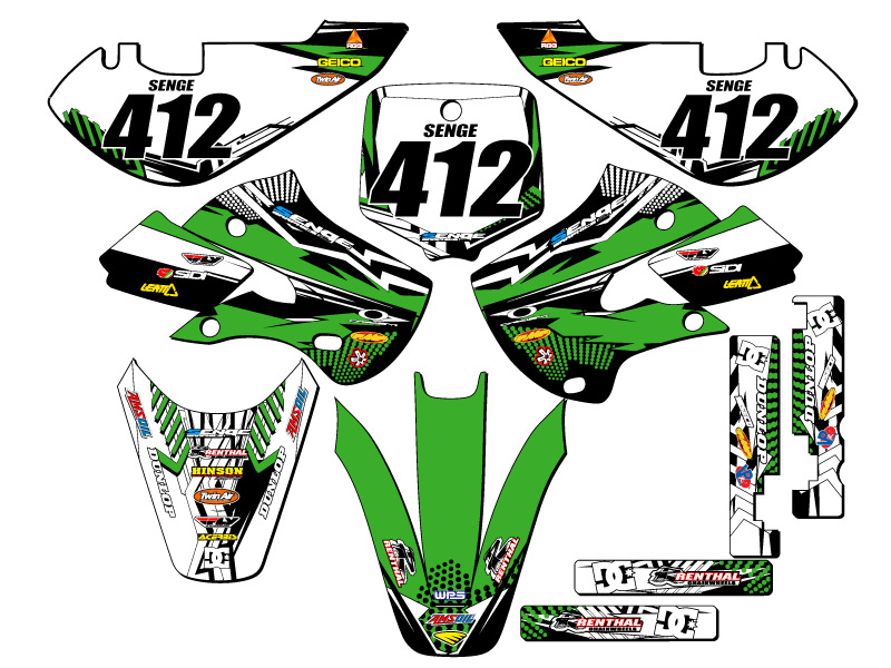 2002-2009 KLX 110 MAYHEM Green Senge Graphics Kit Compatible with Kawasaki - Picture 8 of 10