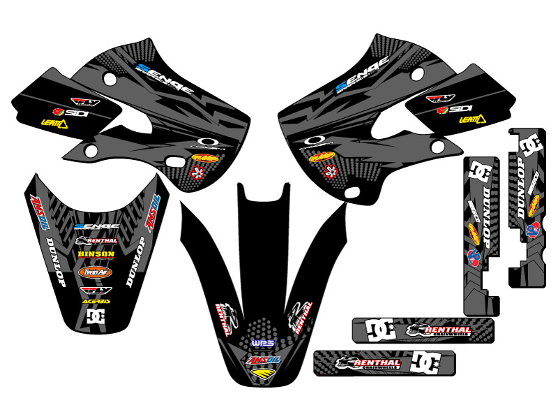 KLX 110 MAYHEM 2002-2009 Black Senge kit de gráficos compatible con Kawasaki - Imagen 2 de 10