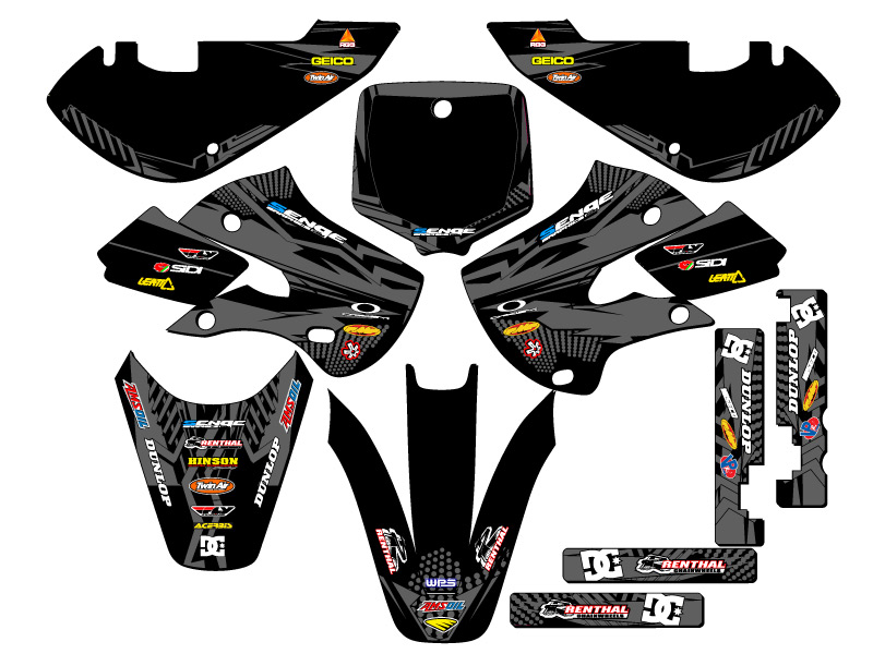 KLX 110 MAYHEM 2002-2009 Black Senge kit de gráficos compatible con Kawasaki - Imagen 5 de 10