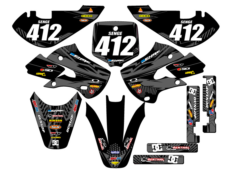 KLX 110 MAYHEM 2002-2009 Black Senge kit de gráficos compatible con Kawasaki - Imagen 8 de 10