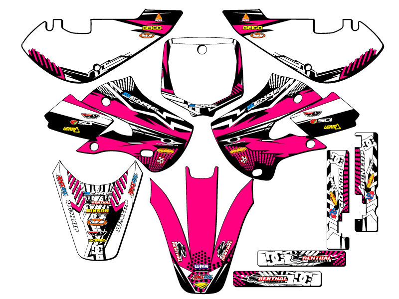 Kit de gráficos KLX 110 MAYHEM 2002-2009 Pink Senge compatible con Kawasaki - Imagen 5 de 10