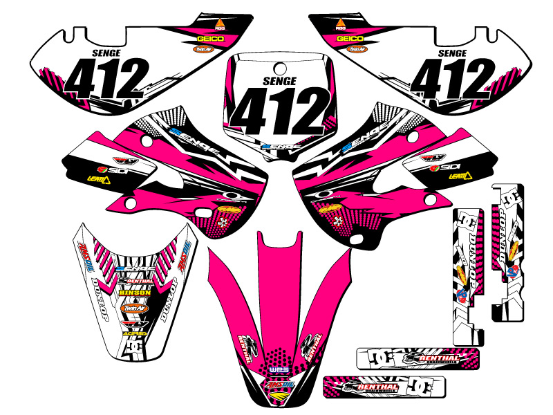 Kit de gráficos KLX 110 MAYHEM 2002-2009 Pink Senge compatible con Kawasaki - Imagen 8 de 10