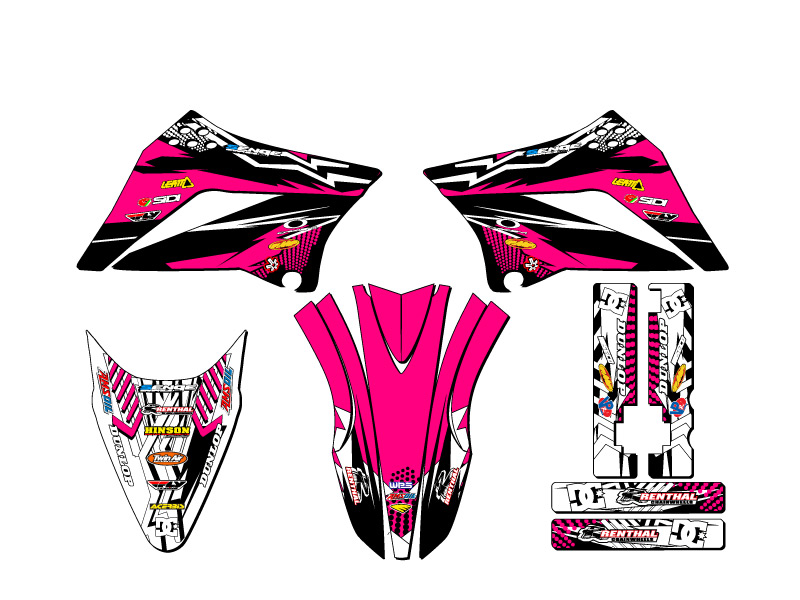 2010-2025 KLX 110 MAYHEM Pink Senge Graphics Kit Compatible with Kawasaki - Picture 2 of 10