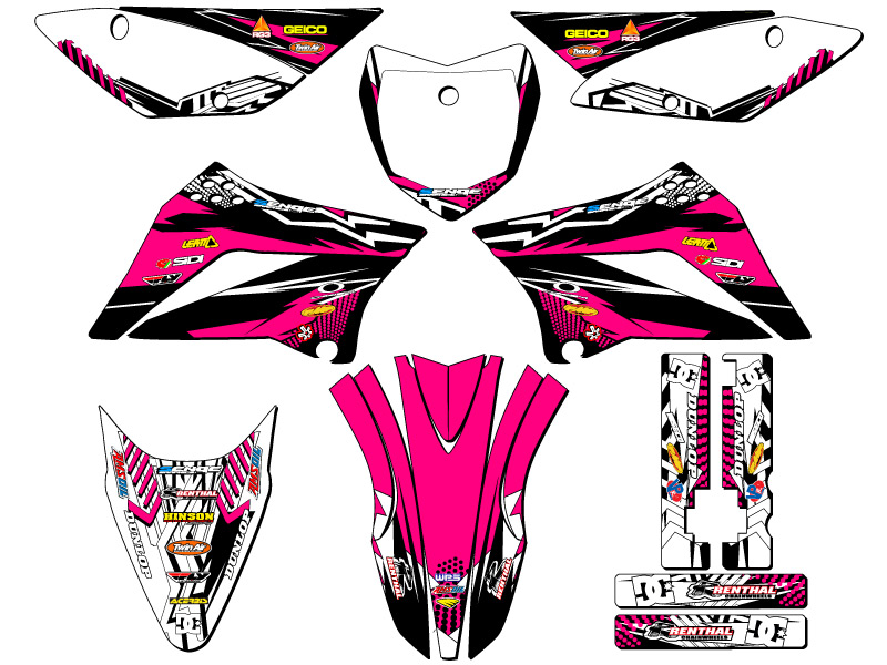 2010-2025 KLX 110 MAYHEM Pink Senge Graphics Kit Compatible with Kawasaki - Picture 5 of 10