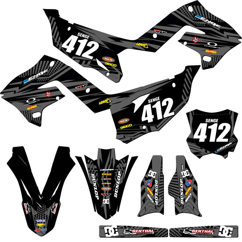 2003-2008 fits POLISPORT RESTYLE KX 250 MAYHEM Black Senge Graphics Kit - Picture 8 of 10