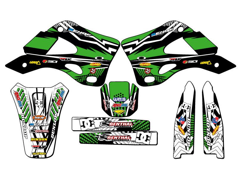 1999-2002 KX 125 MAYHEM Green Senge Graphics Kit Compatible with
