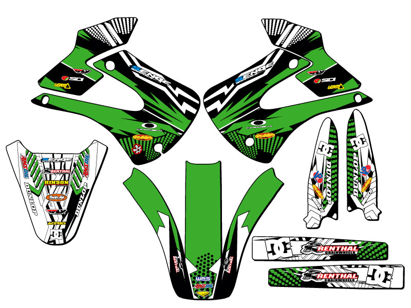 2001-2013 w/ UFO FENDERS KX 100 MAYHEM Green Senge Graphics Kit Compatible with - Foto 2 di 10