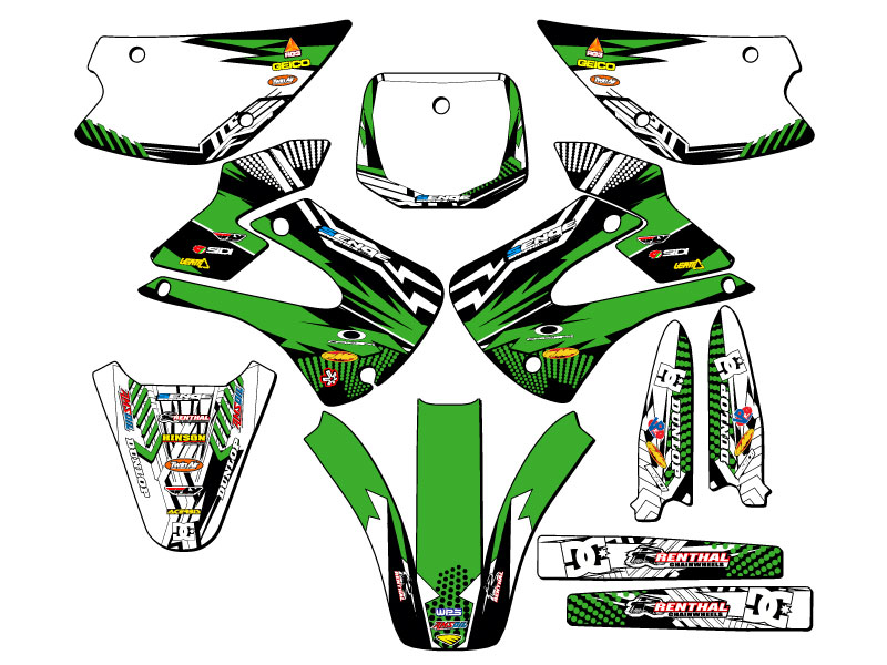 2001-2013 w/ UFO FENDERS KX 100 MAYHEM Green Senge Graphics Kit Compatible with - Foto 5 di 10