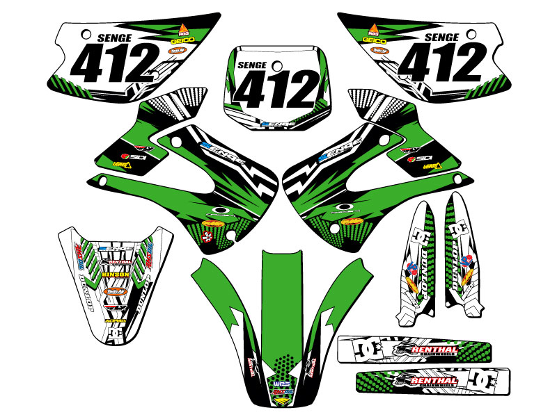 2001-2013 w/ UFO FENDERS KX 100 MAYHEM Green Senge Graphics Kit Compatible with - Foto 8 di 10