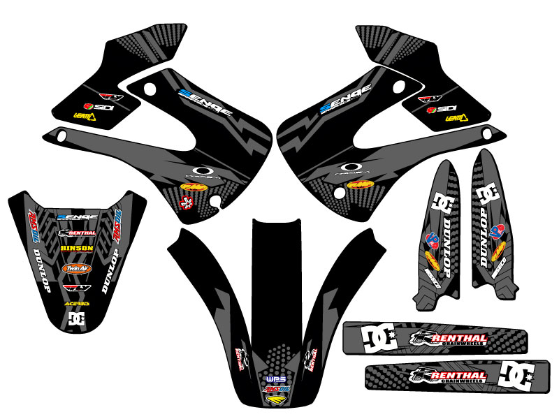 2001-2013 w/ UFO FENDERS KX 100 MAYHEM Black Senge Graphics Kit Compatible with - Picture 2 of 10
