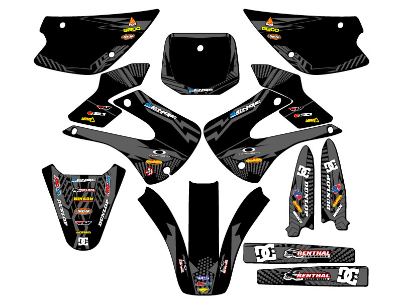 2001-2013 w/ UFO FENDERS KX 100 MAYHEM Black Senge Graphics Kit Compatible with - Picture 5 of 10