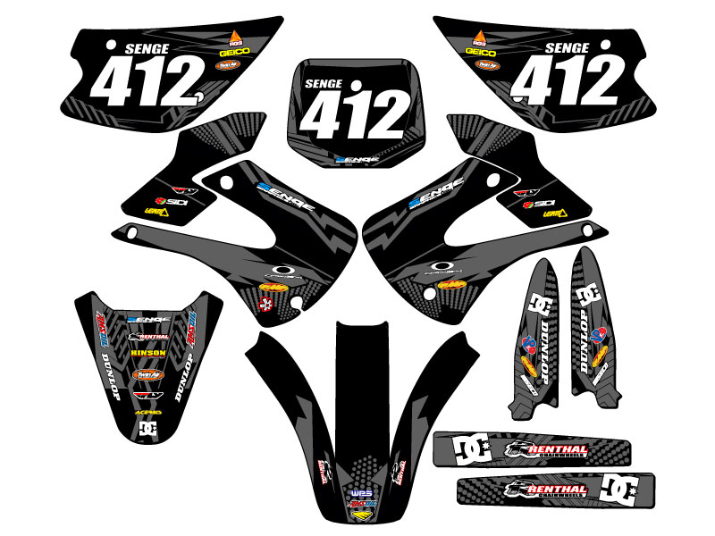 2001-2013 w/ UFO FENDERS KX 100 MAYHEM Black Senge Graphics Kit Compatible with - Picture 8 of 10