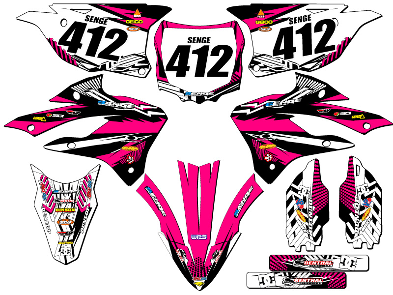 2022-2025 KX 85 MAYHEM Pink Senge Graphics Kit Compatible with