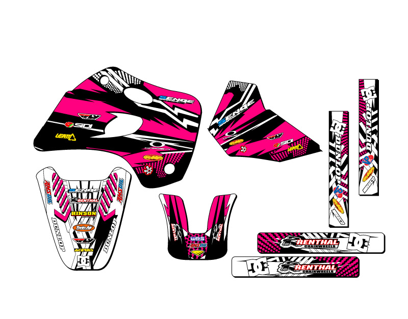 1994-1997 KX 80 MAYHEM Pink Senge Graphics Kit Compatible with