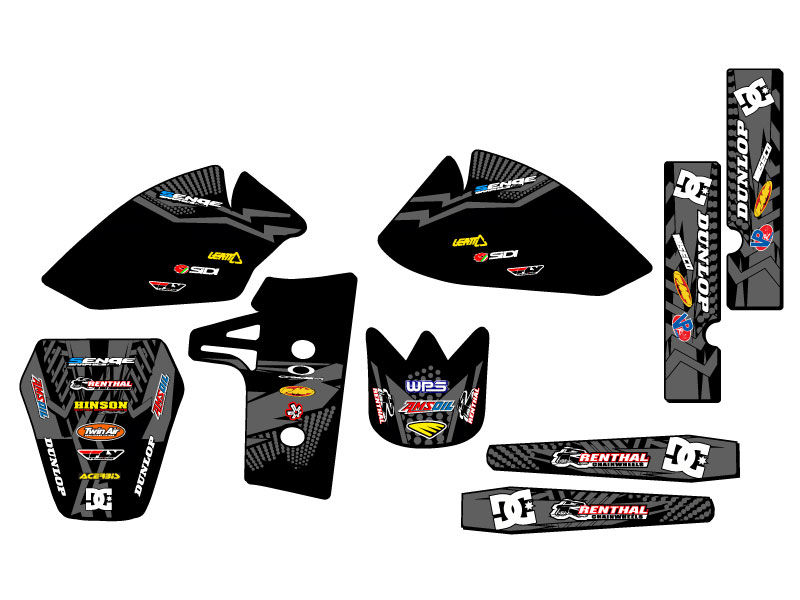1985-2004 KX 60 MAYHEM Black Senge Graphics Kit Compatible with Kawasaki - Picture 2 of 10