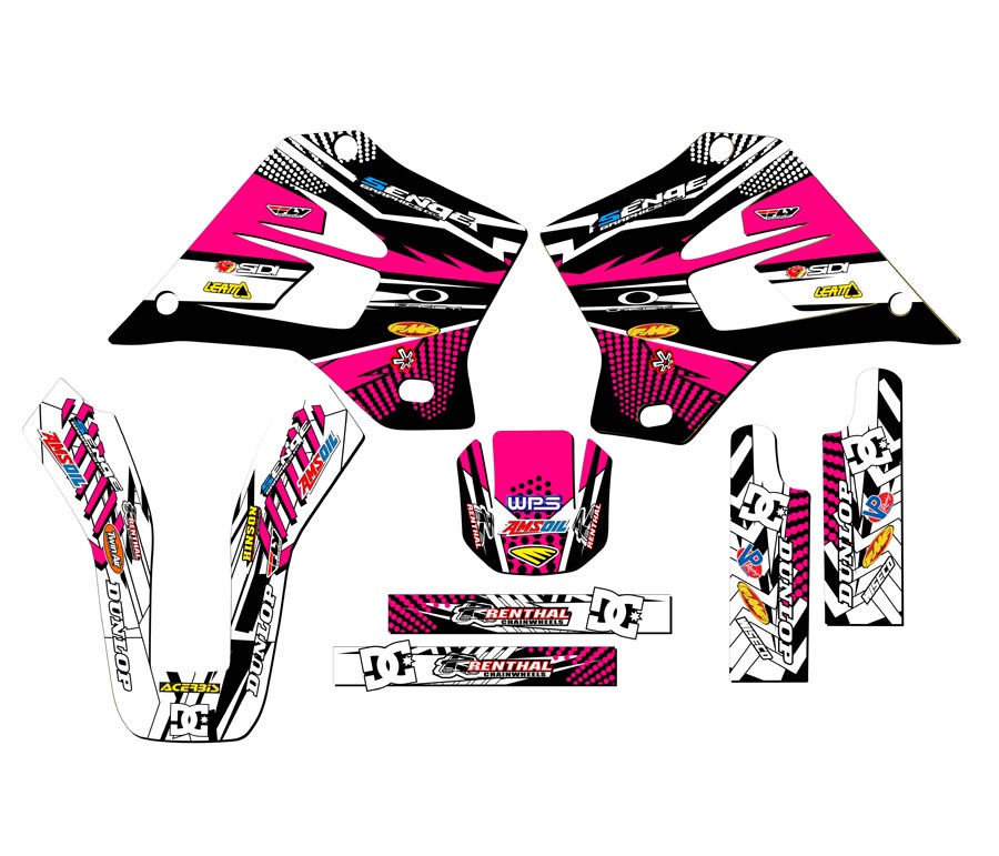 1995-2008 KDX 220 MAYHEM Pink Senge Graphics Kit Compatible with Kawasaki - Picture 2 of 10