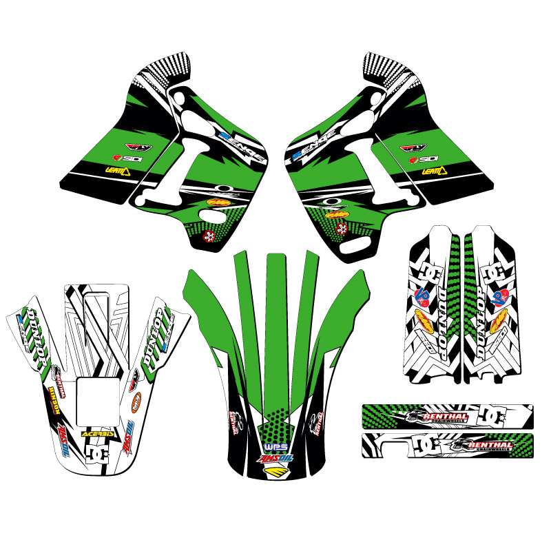 1991-1994 KDX 200 MAYHEM Green Senge Graphics Kit Compatible with Kawasaki - Picture 2 of 10