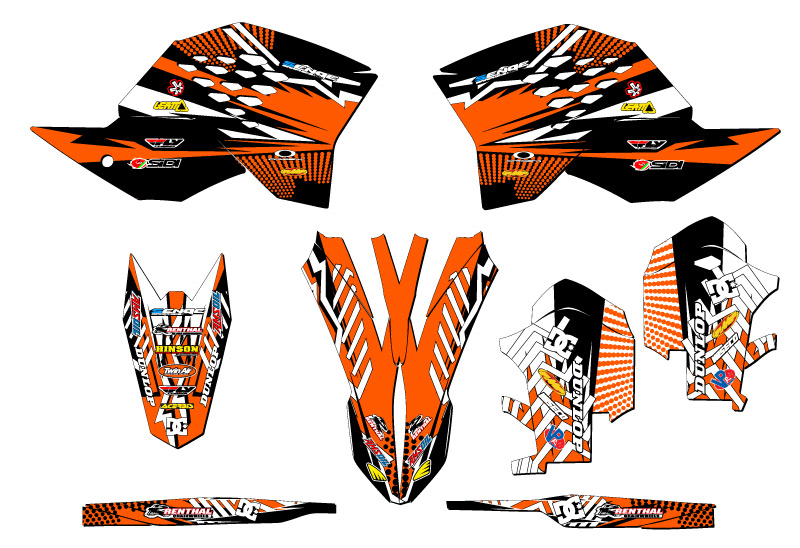 2007-2010 SXF MAYHEM Orange Senge Graphics Kit Compatible with KTM - Bild 2 von 10