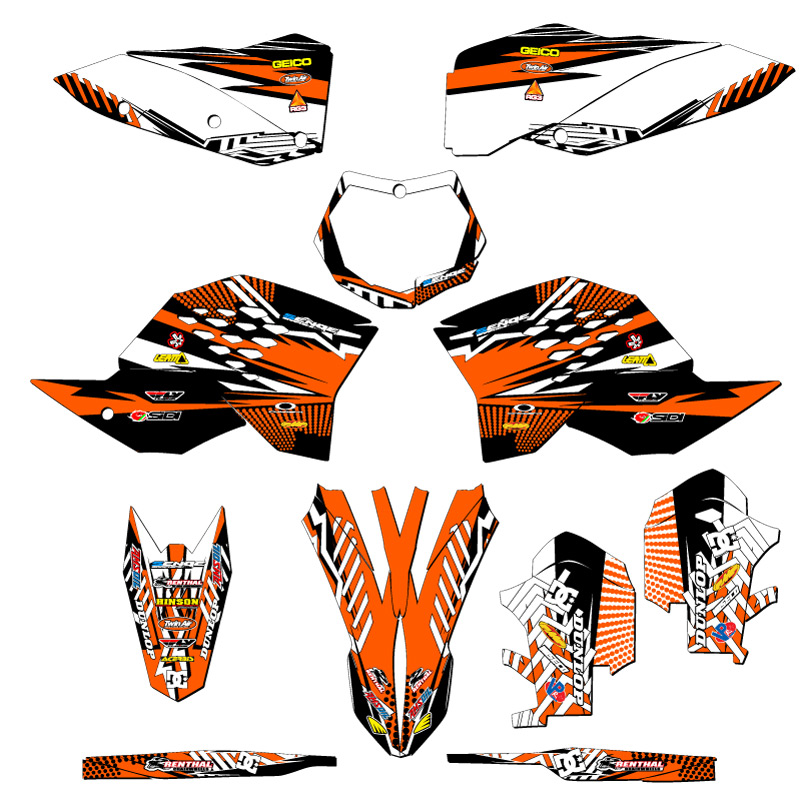 2007-2010 SXF MAYHEM Orange Senge Graphics Kit Compatible with KTM - Bild 5 von 10