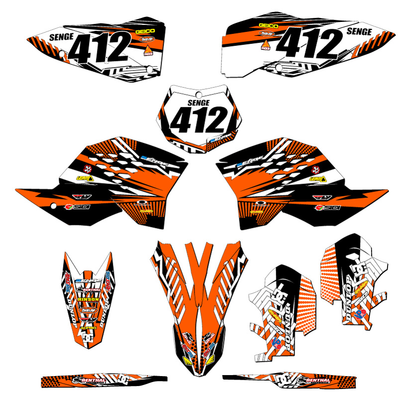 2007-2010 SXF MAYHEM Orange Senge Graphics Kit Compatible with KTM - Bild 8 von 10