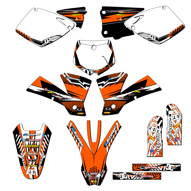 2002 SX MAYHEM Orange Senge Graphics Kit Compatible with KTM - Picture 5 of 10