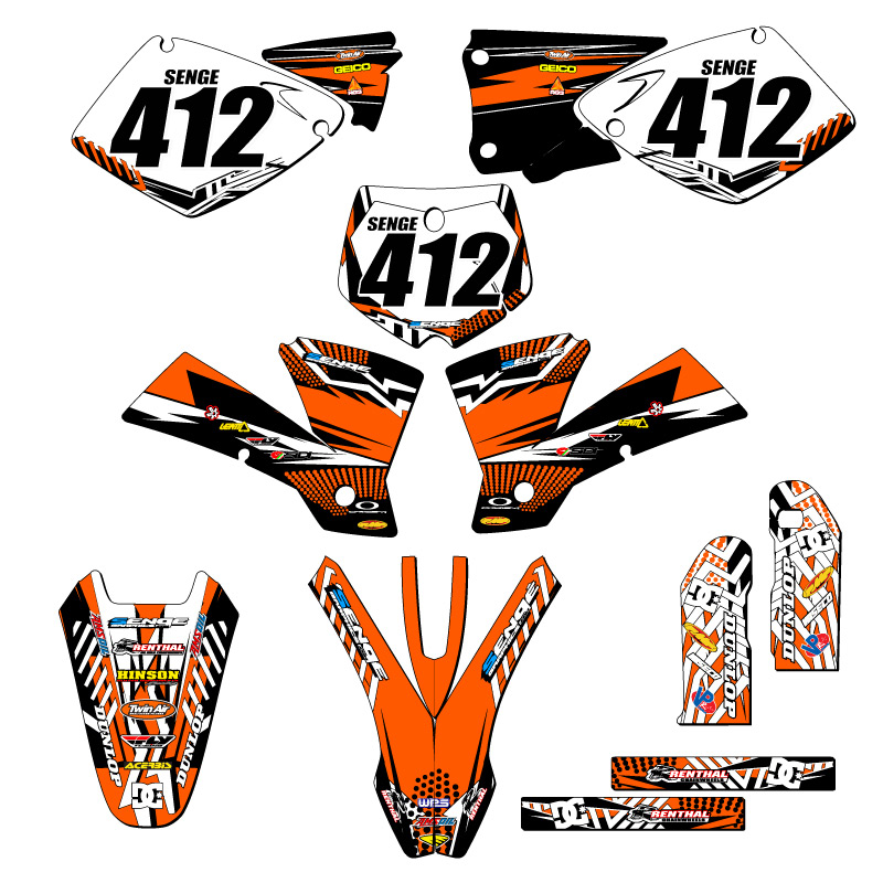 2002 SX MAYHEM Orange Senge Graphics Kit Compatible with KTM - Picture 8 of 10