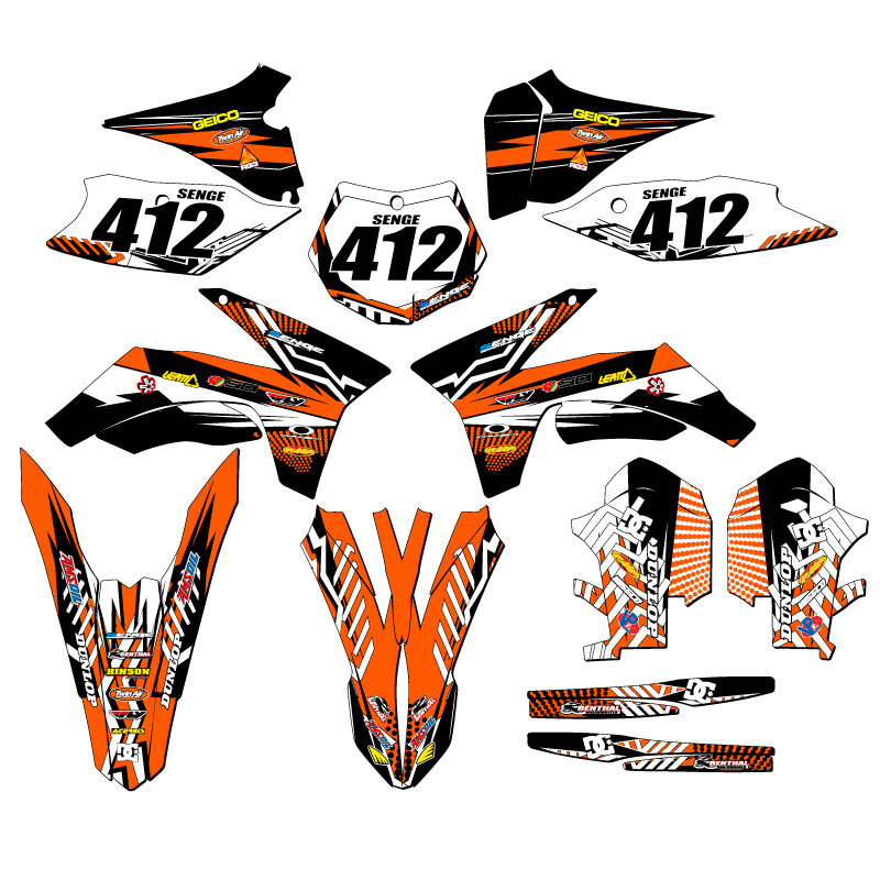 2011-2012 SX MAYHEM Orange Senge Graphics Kit Compatible with KTM - Picture 8 of 10