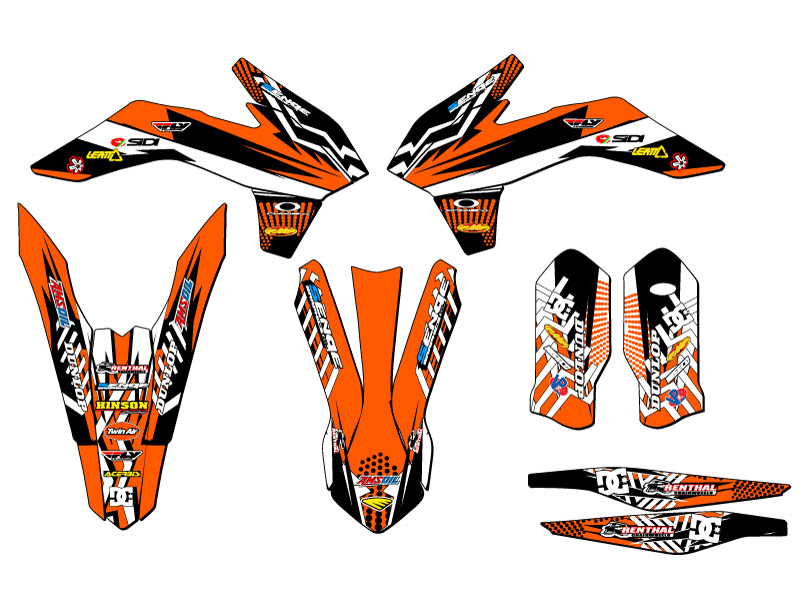 2016 250 solo (modelo temprano) kit de gráficos SX MAYHEM Orange Senge compatible con - Imagen 2 de 10
