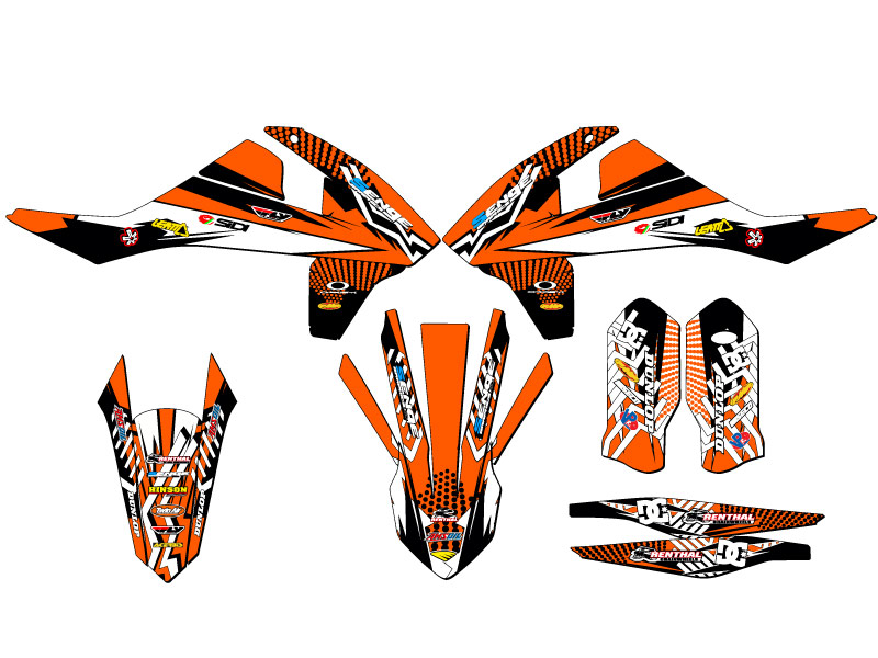 Kit de gráficos 125/150/250 SX MAYHEM 2017-2018 Orange Senge compatible con KTM - Imagen 2 de 10