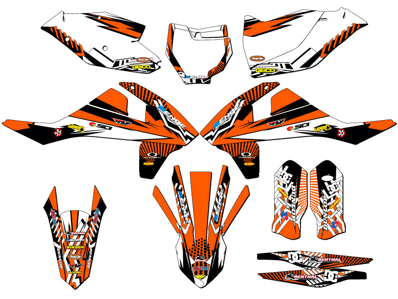 Kit de gráficos 125/150/250 SX MAYHEM 2017-2018 Orange Senge compatible con KTM - Imagen 5 de 10