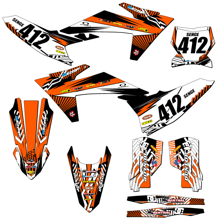 Kit de gráficos SX MAYHEM Orange Senge 2023-2024 compatible con KTM - Imagen 8 de 10
