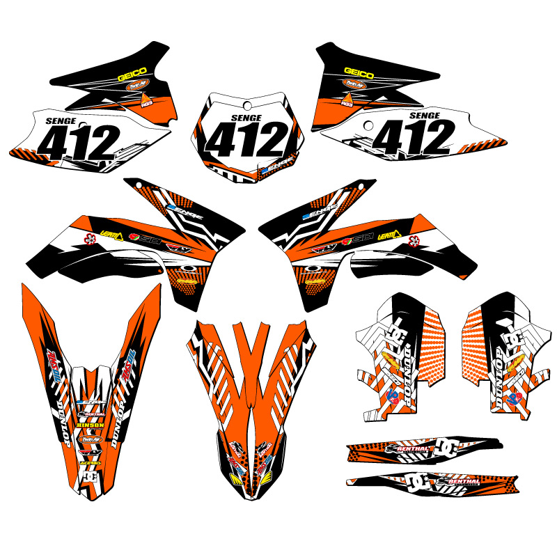 Kit de gráficos XCF MAYHEM Orange Senge 2011-2012 compatible con KTM - Imagen 8 de 10