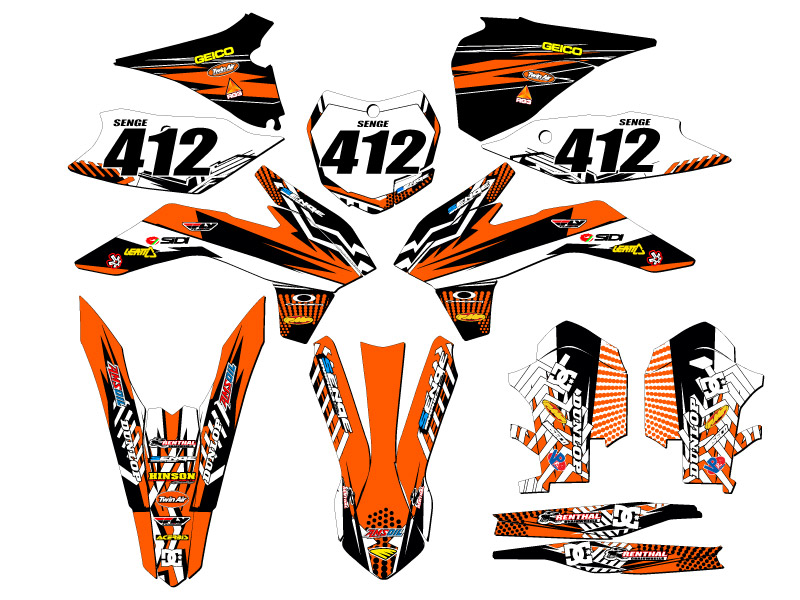 Kit de gráficos XCF MAYHEM Orange Senge 2013-2014 compatible con KTM - Imagen 8 de 10