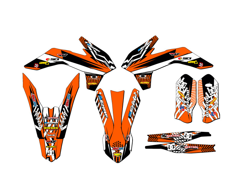 Kit de gráficos XCF MAYHEM Orange Senge 2015 compatible con KTM - Imagen 2 de 10