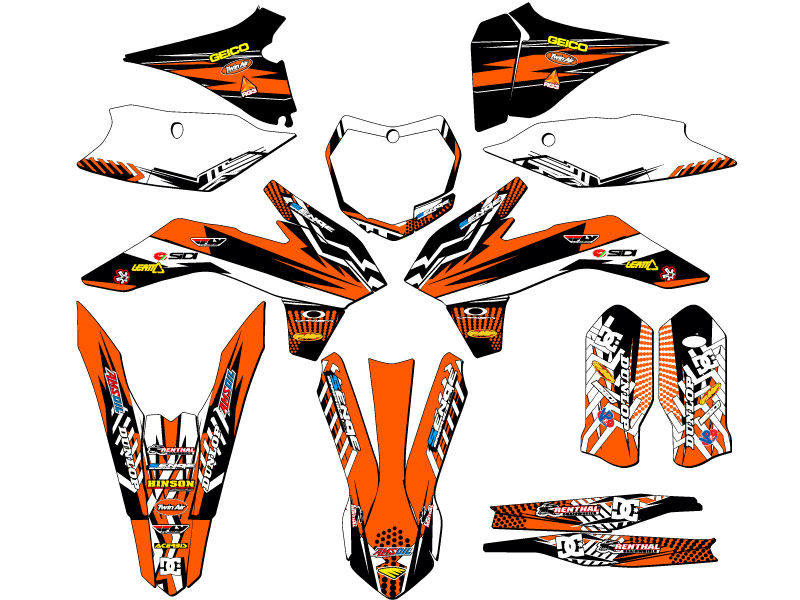 Kit de gráficos XCF MAYHEM Orange Senge 2015 compatible con KTM - Imagen 5 de 10