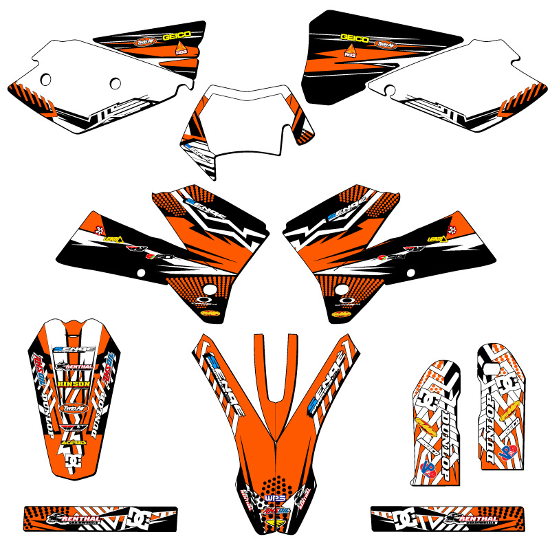 2006-2007 XC MAYHEM Orange Senge Graphics Kit Compatible with KTM - Picture 5 of 10