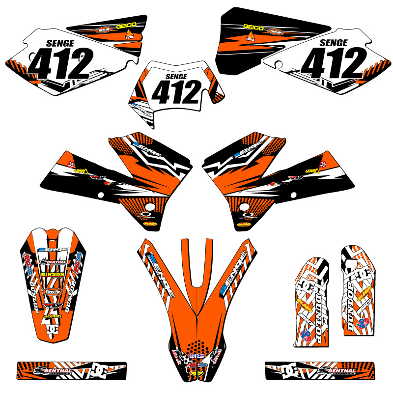 2006-2007 XC MAYHEM Orange Senge Graphics Kit Compatible with KTM - Picture 8 of 10