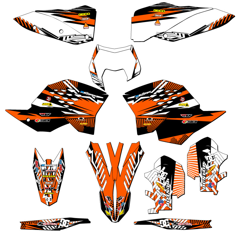 2008-2010 XC MAYHEM Orange Senge Graphics Kit Compatible with KTM - Picture 5 of 10