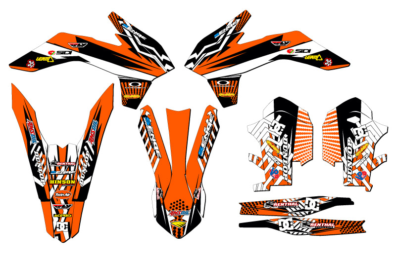 2013-2014 XC MAYHEM Orange Senge Graphics Kit Compatible with KTM - Picture 2 of 10
