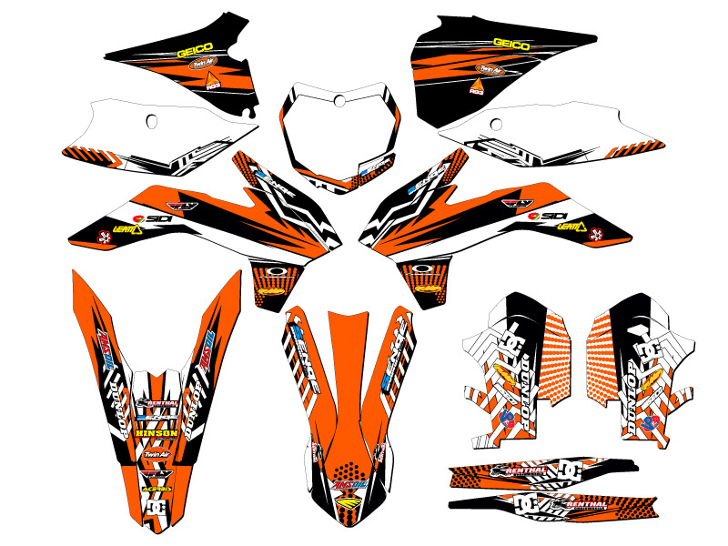 2013-2014 XC MAYHEM Orange Senge Graphics Kit Compatible with KTM - Picture 5 of 10