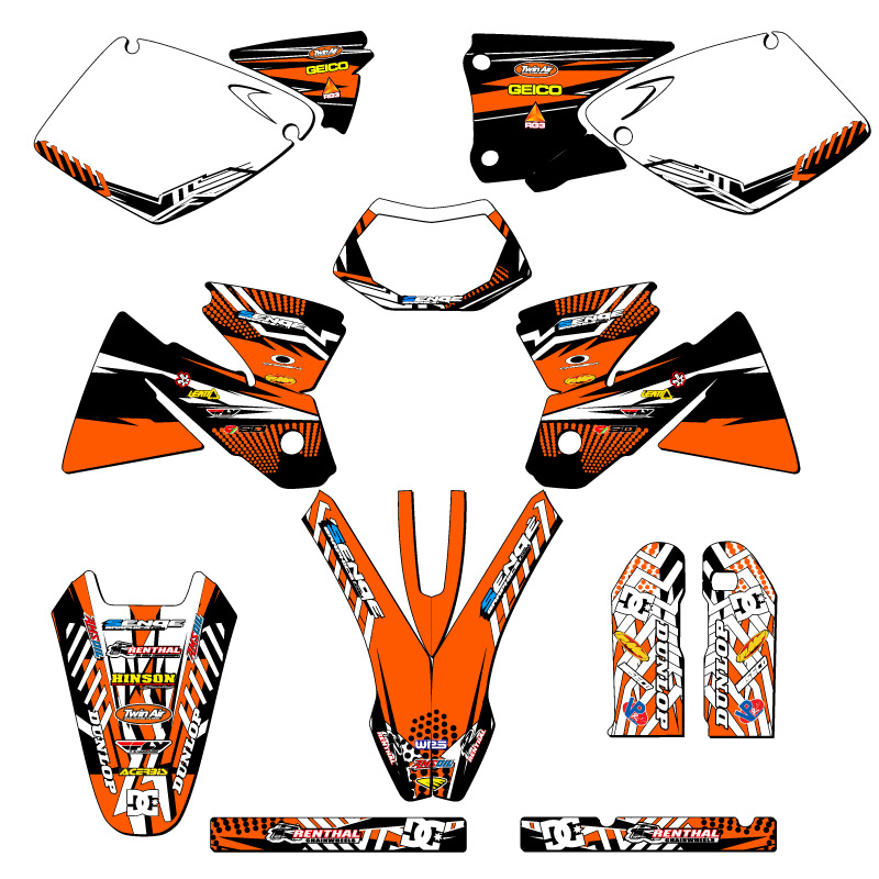 1998-2000 EXC MAYHEM Orange Senge Graphics Kit Compatible with KTM - Bild 5 von 10