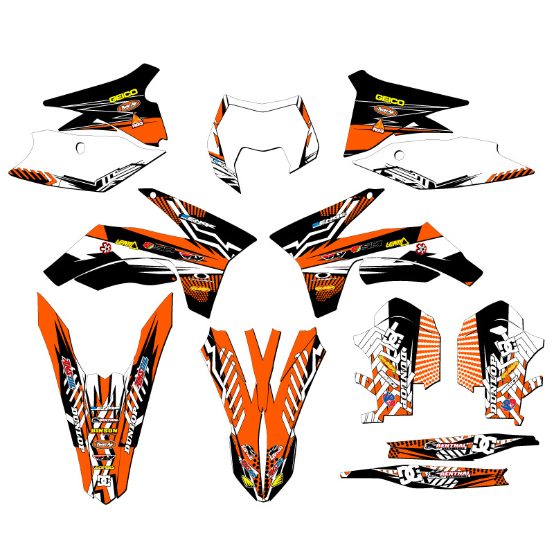 Kit de gráficos EXC MAYHEM Orange Senge 2012-2013 compatible con KTM - Imagen 5 de 10