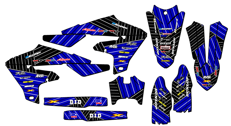 YZ 250 F 2019-2023 SERIE CARRERA 4 TIEMPOS Blue Senge kit de gráficos compatible con - Imagen 2 de 10