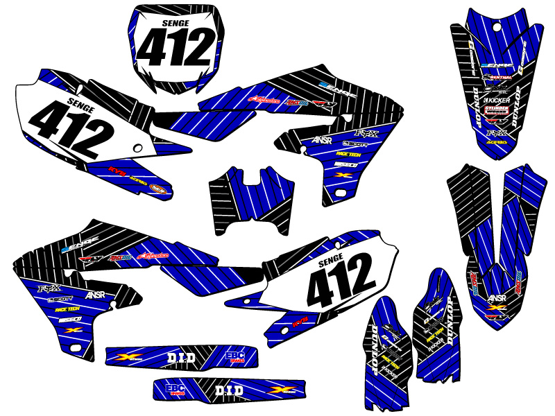 YZ 250 F 2019-2023 SERIE CARRERA 4 TIEMPOS Blue Senge kit de gráficos compatible con - Imagen 8 de 10