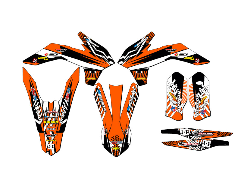 2015-2016 EXC MAYHEM Orange Senge Graphics Kit Compatible with KTM - Picture 2 of 10