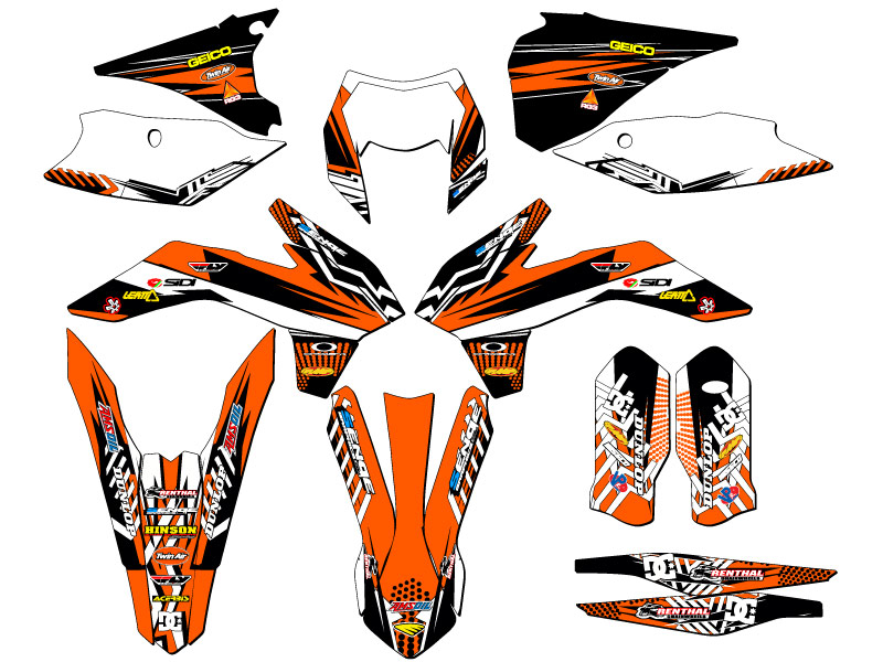 2015-2016 EXC MAYHEM Orange Senge Graphics Kit Compatible with KTM - Picture 5 of 10