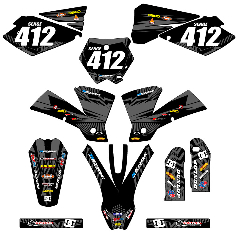 2004-2005 MXC MAYHEM Black Senge Graphics Kit Compatible with KTM - Bild 8 von 10