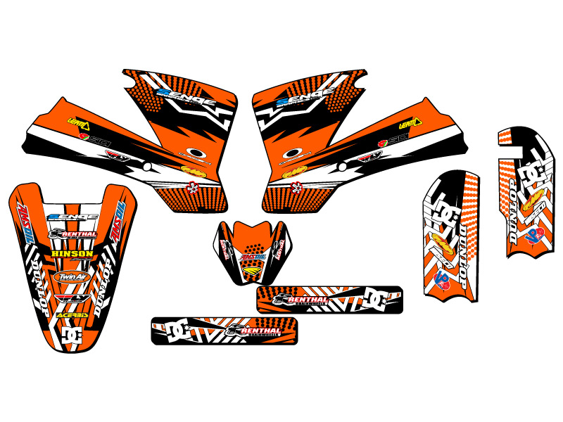 2002-2008 SX 65 MAYHEM Orange Senge Graphics Kit Compatible with KTM - Picture 2 of 10