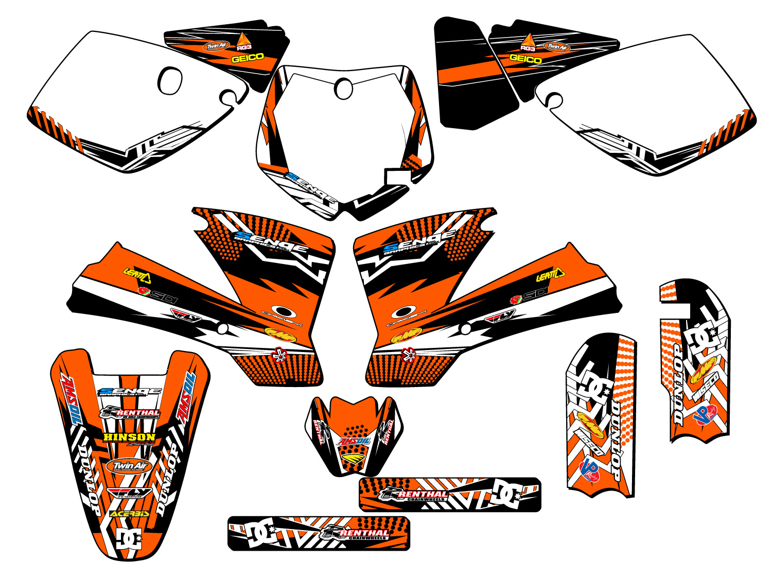 2002-2008 SX 65 MAYHEM Orange Senge Graphics Kit Compatible with KTM - Picture 5 of 10
